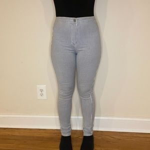 High Rise Pin-Stripped Jeans